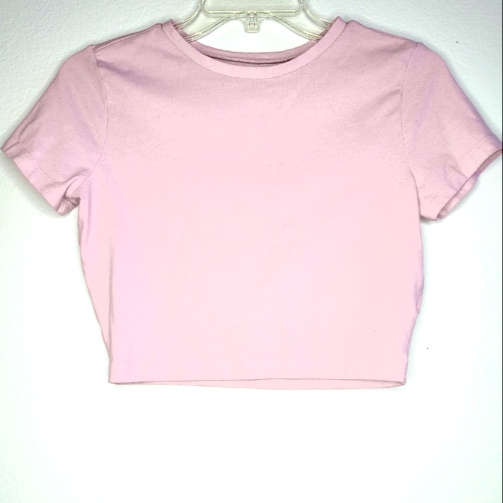 Wild Fable Crop Top Medium M Light Pink Short Sleeve T-shirt NWOT